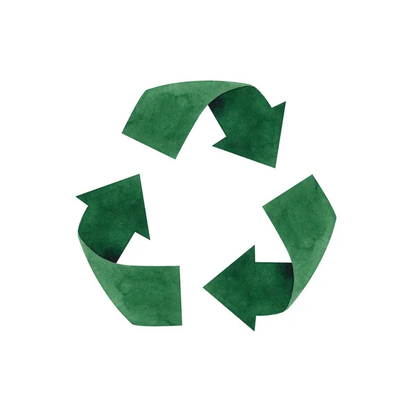 Zielony Monochromatyczny Zerowy Znak Odpadu — Zdjęcie stockowe