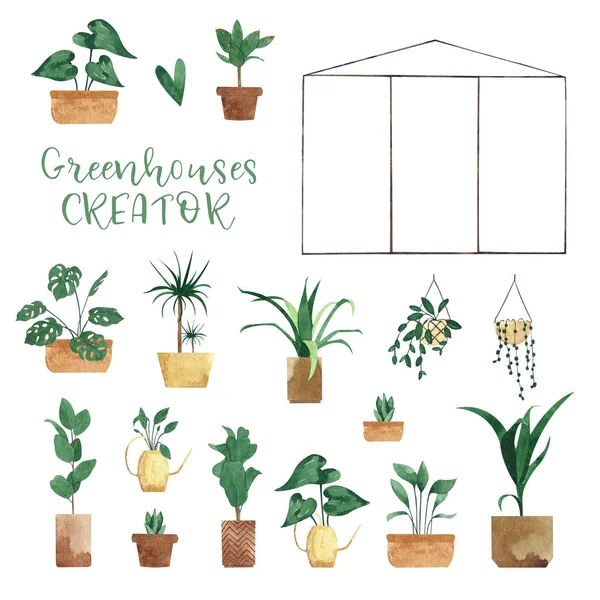 Greenhouse Creator Potted Plants — Stock Photo, Image