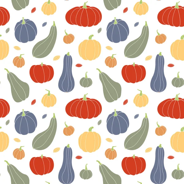 胡椒粉 各种形状和颜色 完美的秋季装饰设计 感恩节和圣餐之间的邀请 矢量平面插图 无缝图案 — 图库矢量图片