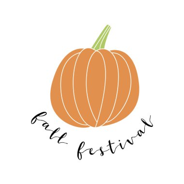 Sonbahar festivali. Sonbahar dekoratif tasarımı, Şükran Günü ve Cadılar Bayramı daveti, sonbahar hasat festivali için mükemmel. Vektör düz resimleme