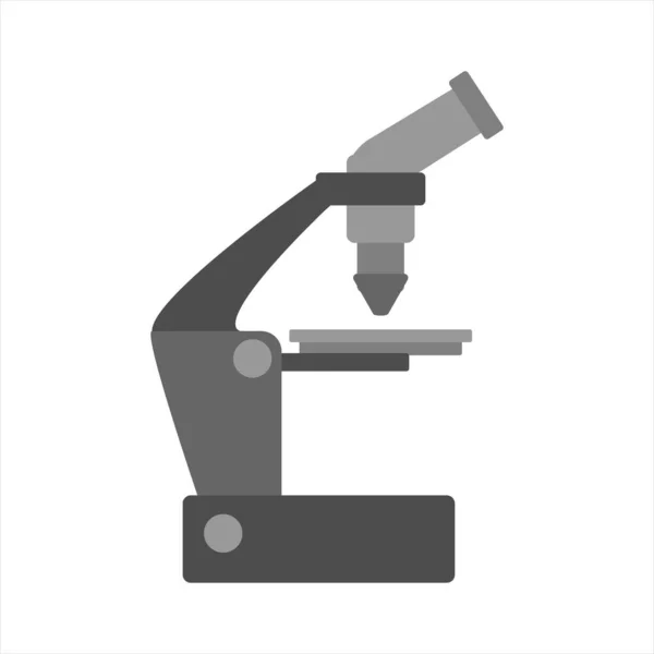 Microscopio Óptico Lupa Química Microbiología Bacteriología Investigación Laboratorio Ilustración Plana — Vector de stock