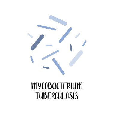 Mycobacterium tüberkülozu. Patojenik bakteri, tüberkülozun nedensel etkeni. Morfoloji. Mikrobiyoloji. Vektör düz resimleme
