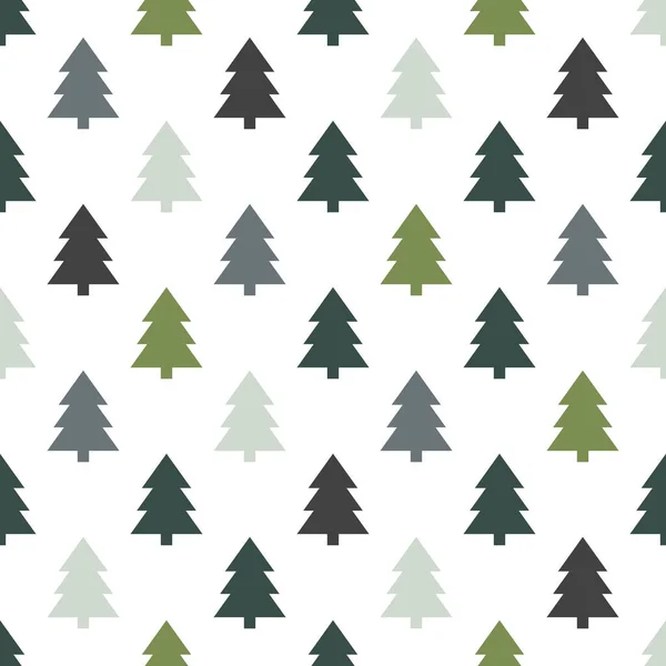 Ярко Зеленый Фон Рождественскими Деревьями Векторные Бесшовные Шаблоны Перфект Приглашения — стоковый вектор