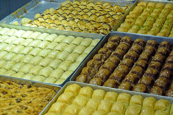 Baklava Dessert Turc Vendu Dans Une Cuisine Istanbul — Photo