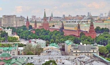 Moskova Kremlin Moskova, Rusya, üst görüş