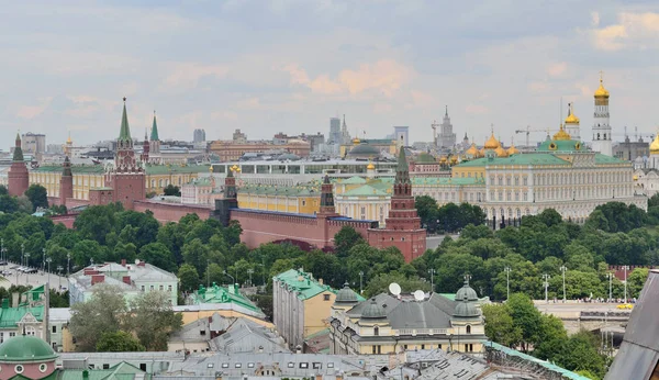 Центр Москвы Московским Кремлем Прилегающими Улицами Вид Сверху — стоковое фото