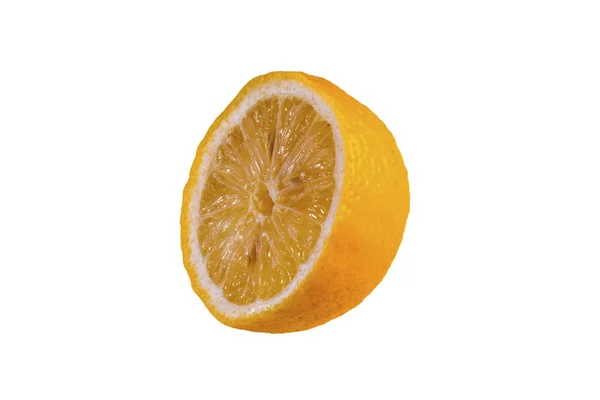 Halv Citron Isalisering Vit Bakgrund — Stockfoto