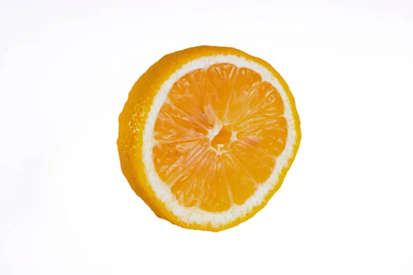 Halv Citron Isalisering Vit Bakgrund — Stockfoto
