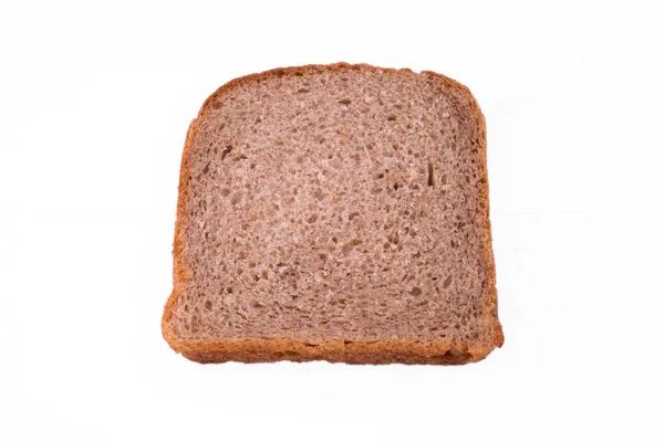 面包片 在白色背景上单独切片的面包片 — 图库照片