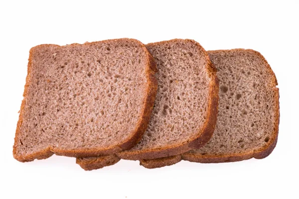 Brot Scheiben Geschnittenes Brot Isoliert Auf Weißem Hintergrund — Stockfoto