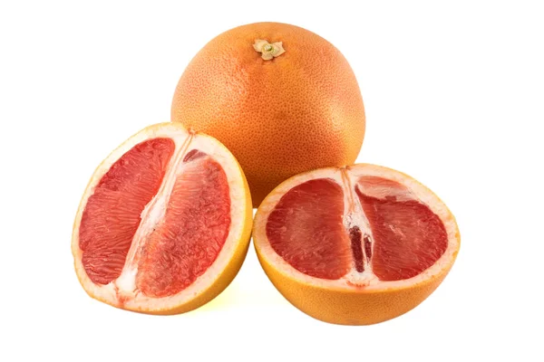 Grapefruit One Whole Two Halves — Stock Photo, Image