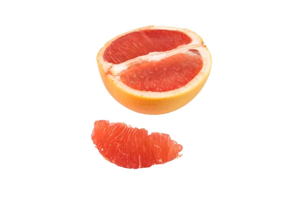 Ganze Grapefruit Und Scheiben Auf Weißem Hintergrund Isolation — Stockfoto