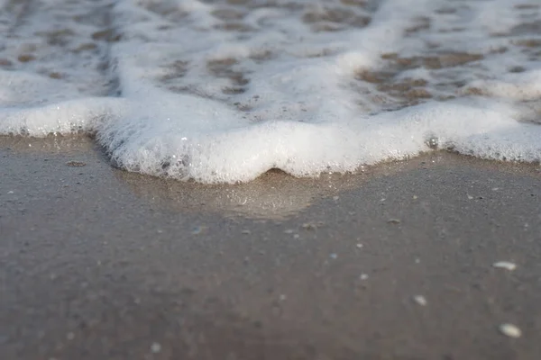 Wet Sea Sand Washed Waves Sea Water — Stock Photo, Image