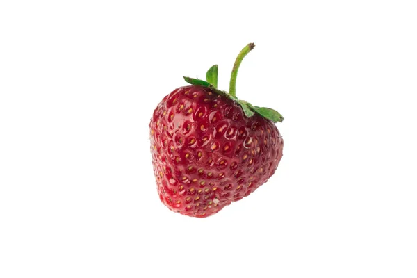 Căpșună Fundal Alb Izolare — Fotografie, imagine de stoc