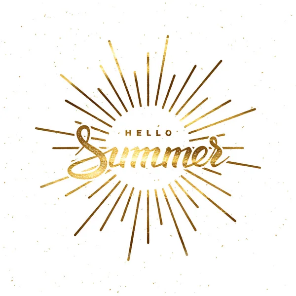 Etiqueta retrô de verão com raios de luz — Vetor de Stock