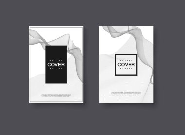 Soyut asgari kapak tasarımı. Vektör yaratıcı illüstrasyon. Markalaşma için model şablonu. Soyut dalgalı çizgileri olan A4 kağıt boyutu posteri.
