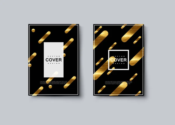 Siyah Altın Renkli Kapak Tasarımı Vektör Sanatsal Illüstrasyon Broşür Ilan — Stok Vektör