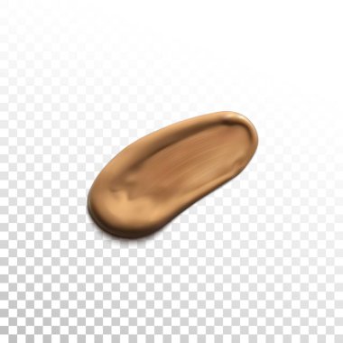 Şeffaf kontrollü arkaplanda gizleyici smear darbeleri izole edildi. Kozmetik ürün kalıbı. Vector güzellik çizimi yapıyor. Sıvı fondöten. Bozuk ton kremi.