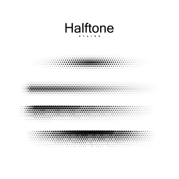 Συλλογή Πινέλων Halfton Vintage Διανυσματικό Υπόβαθρο Halftone Σετ Σημαδεμένων Λεκέδων — Διανυσματικό Αρχείο