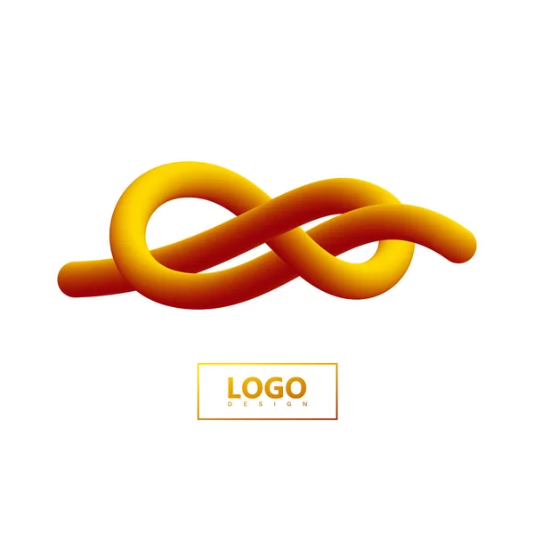 アブストラクト3Dノット勾配形状 ベクトルアートイラスト オレンジの液体色のパス 創造性の概念 ビジュアルコミュニケーションポスターデザイン 図8タイノット ロゴデザイン — ストックベクタ