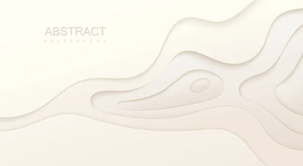 Рельеф Белой Бумаги Абстрактно Вырезанный Бумажный Фон Реалистичное Оформление Бумаги — стоковый вектор