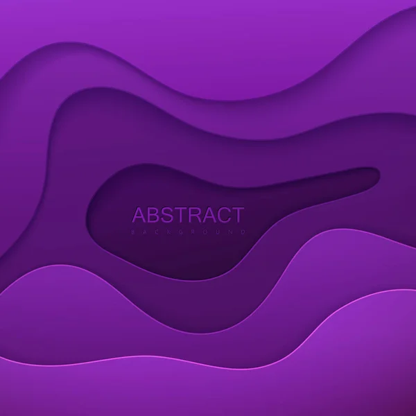 Фон Бумаги Векторная Иллюстрация Фиолетового Украшения Бумаги Волнистыми Слоями Вырезать — стоковый вектор