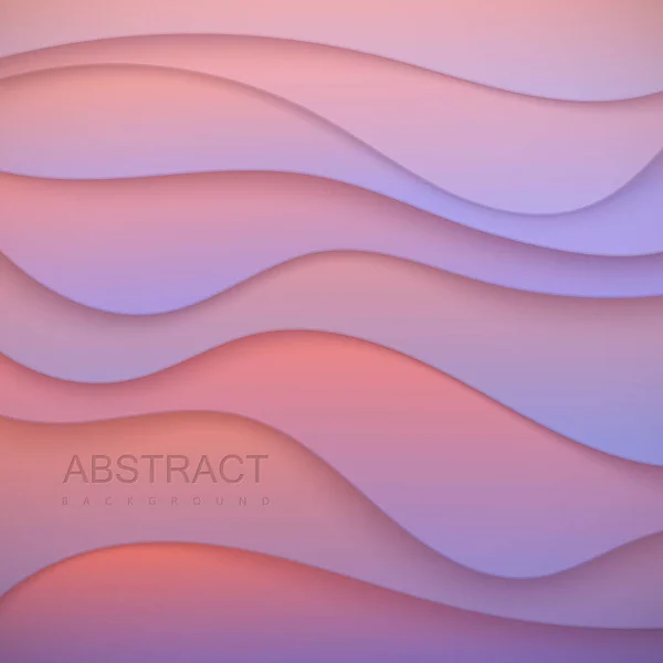 Pastel Kleurrijke Golvend Papier Gesneden Achtergrond Abstract Papercut Decoratie Getextureerd — Stockvector