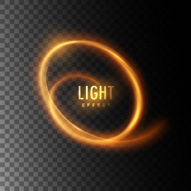 Parlayan sarmal çizgisi. Dönen ateş izi. Aydınlık neon ışık akışı koyu kareli arka planda izole edildi. Vektör çizimi. Parıldayan yol görsel efekti. Tasarım elementi