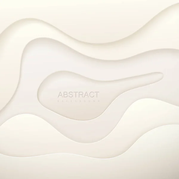 Белый Порез Бумаги Абстрактное Реалистичное Оформление Бумаги Текстурой Изогнутыми Волнистыми — стоковый вектор