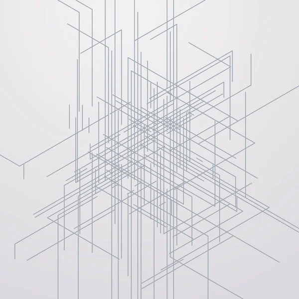 ベクトル抽象線型背景 現代の技術線のパターンのスケッチ図 幾何学的ベクトル図 工学の概念 等方的視点 — ストックベクタ