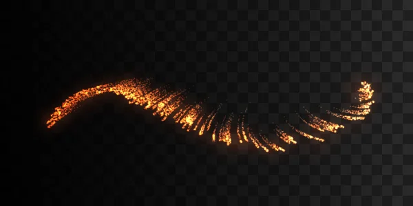 Étincelles de feu isolées sur fond noir. — Image vectorielle