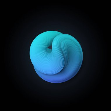 Soyut vektör 3d sıkıştırılmış sıvı şekil.