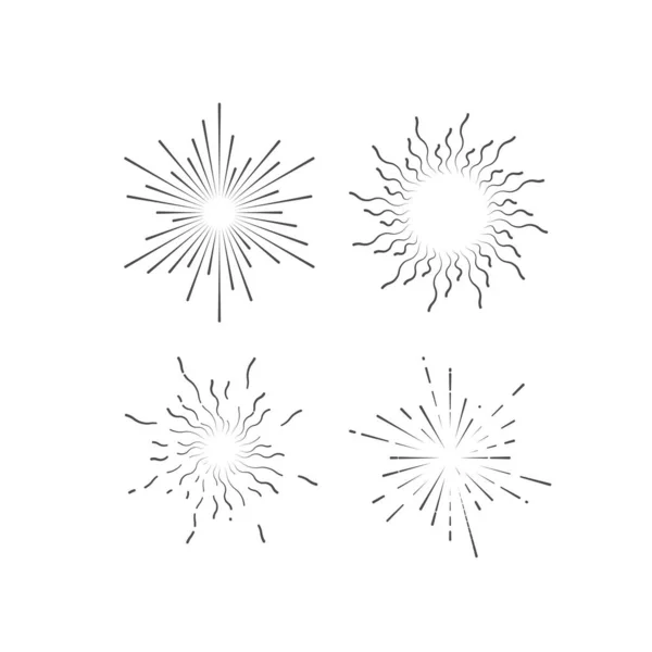 Rayos de luz radial o rayos solares . — Vector de stock