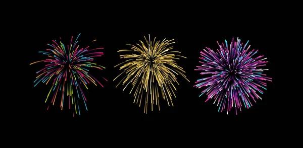 Firework bursting shapes — Stock Vector