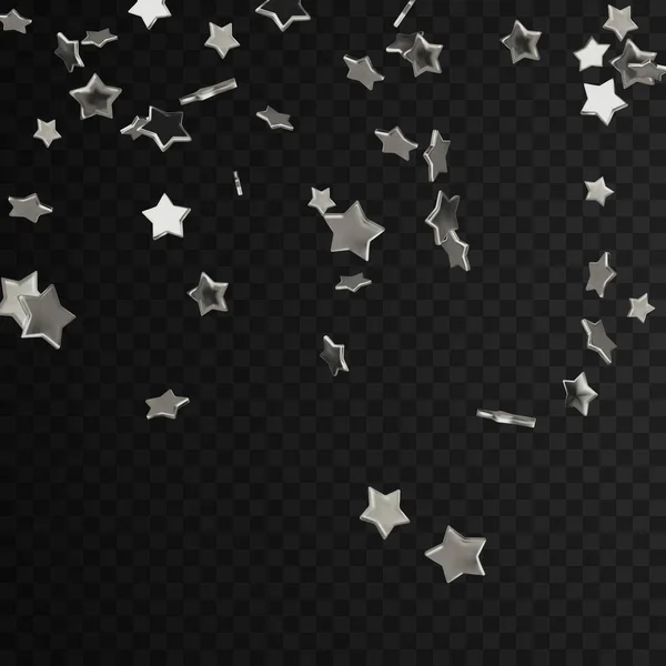 Flying brillantes estrellas de plata — Vector de stock