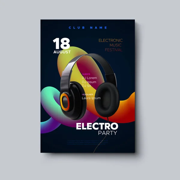 Electro partido invitación cartel . — Vector de stock