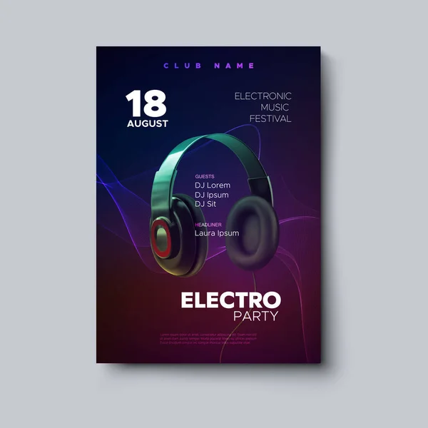 Affiche van het elektronisch muziekfestival. — Stockvector