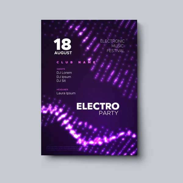 Electro festa convite cartaz . — Vetor de Stock