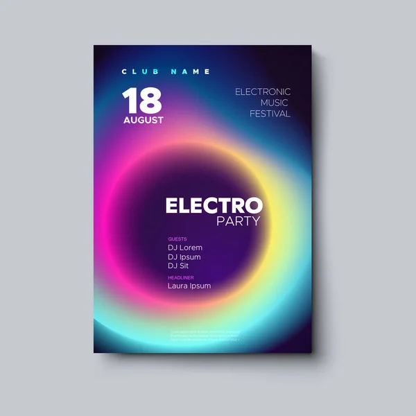 Diseño de póster de festival de música electrónica. — Vector de stock