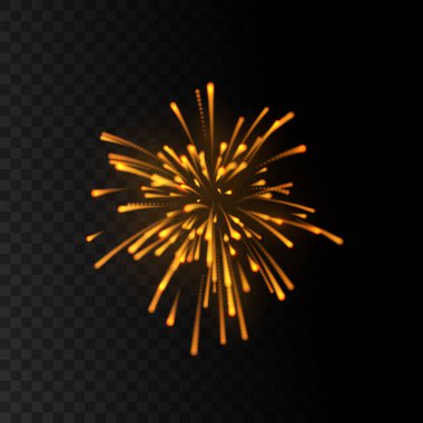 Renkli konfeti ya da siyah üzerine izole edilmiş havai fişek patlamaları