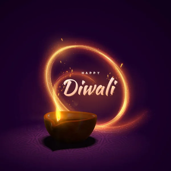Happy Diwali. Indian festival of lights and fire — Stock Vector