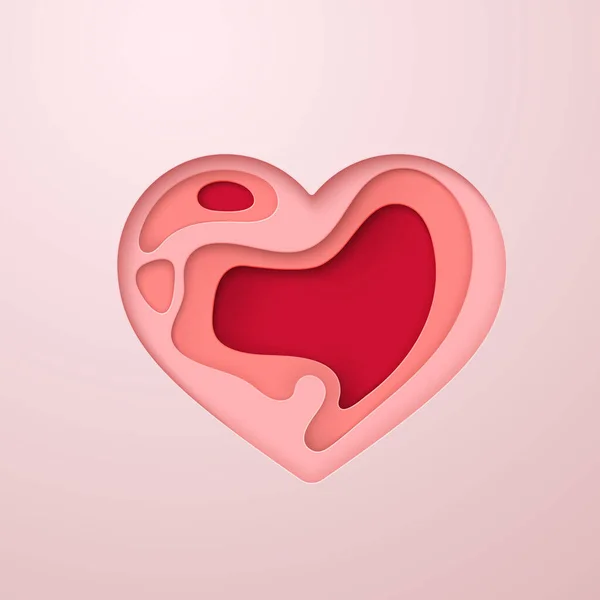 Θεματικό Εικονίδιο Καρδιάς Χαρτί Έκοψε Σχήμα Καρδιάς Αφηρημένη Ρεαλιστική Διακόσμηση — Διανυσματικό Αρχείο