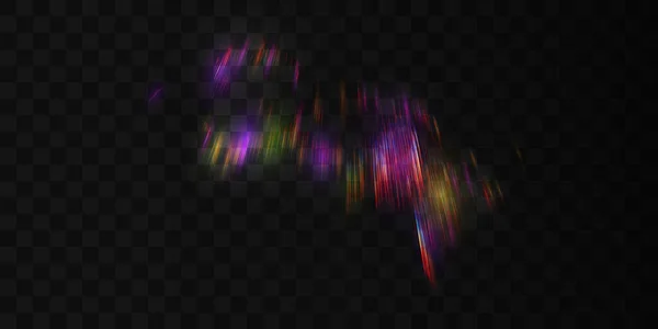 Aurora Borealis Прозорий Світловий Ефект Ізольований Чорному Тлі Векторна Ілюстрація — стоковий вектор