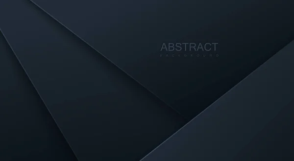 Fondo 3d abstracto con capas de papel negro. — Archivo Imágenes Vectoriales