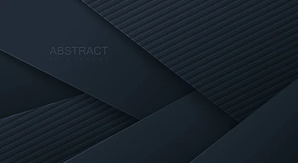 Fondo 3d abstracto con capas de papel negro. — Vector de stock