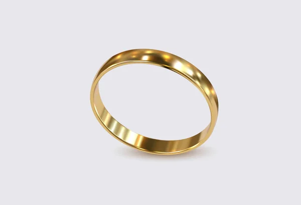Luxe Gouden Ring Geïsoleerd Witte Achtergrond Vector Realistische Illustratie Sieraad — Stockvector