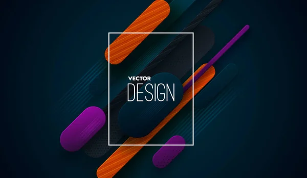 Diseño Creativo Colorido Cubierta Ilustración Geométrica Vectorial Con Formas Lineales — Vector de stock