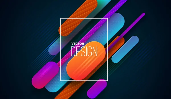 Diseño Abstracto Colorido Cubierta Ilustración Moderna Vectorial Con Formas Lineales — Vector de stock