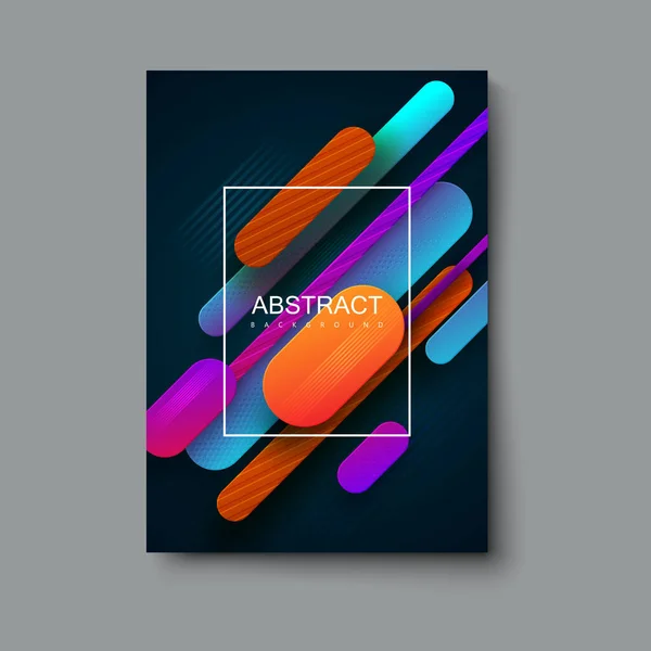 Conception Géométrique Colorée Couverture Illustration Vectorielle Futuriste Éléments Papier Multicolore — Image vectorielle
