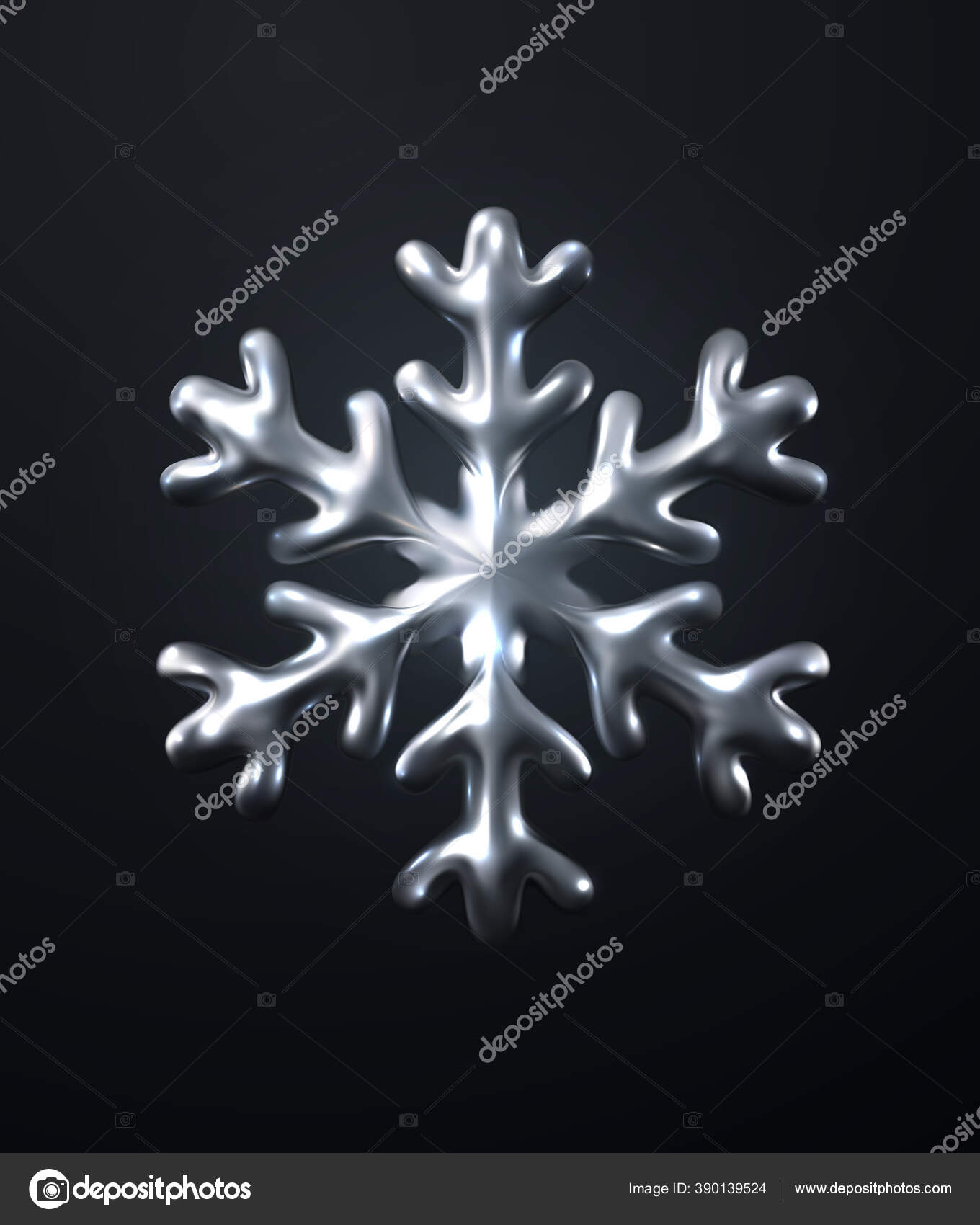3D Snowflake, Stock vector